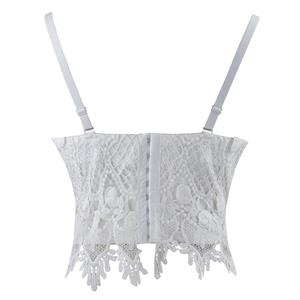 Sexy White Lace Floral Crop Top Bustier with A Little Defect N16405