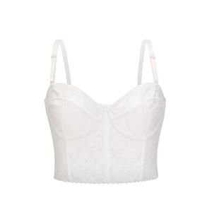 Sexy White Spaghetti Straps Underwire Cup Bustier Bra Clubwear Crop Top N22667