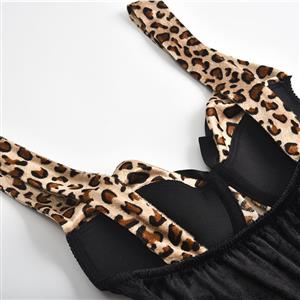 Sexy Fashion Women Wide Straps Leopard Cosplay Animal Costume N22676