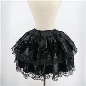 Black Mini Skirt, Women's Mini Skirt, Sexy Black Women's Skirt, Sexy Women's Black Gothic Printing Mini Skirt,#HG22375