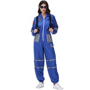 Sexy Women Blue One-piece Space Suit Adult Cosplay Costume N23765
