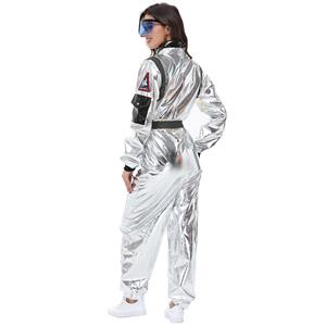 Sexy Women Silver Metallic One-piece Space Suit Adult Cosplay Costume N23773