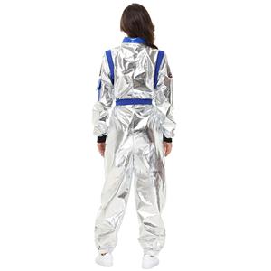 Sexy Women Silver Metallic One-piece Space Suit Adult Cosplay Costume N23774