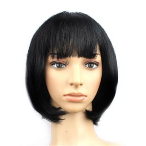 Women's Fashion Black Short Bob Hair Cosplay Party Wigs MS16098