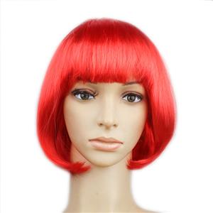 Women's Fashion Red Short Bob Hair Cosplay Party Wigs MS16099