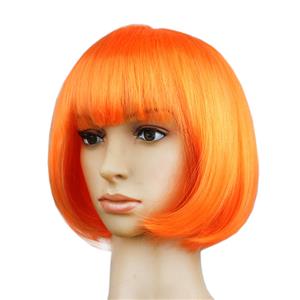 Women's Fashion Orange Short Bob Hair Cosplay Party Wigs MS16101