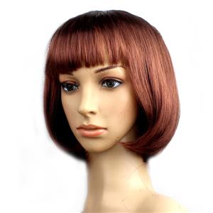 Women's Fashion Brown Short Bob Hair Cosplay Party Wigs MS16104