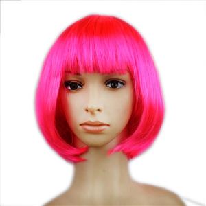 Fashion Short Bob Wig, Hot-Pink Short Bob Wig, Sexy Masquerade Short Bob Wig, Fashion Party Short Bob Wig, Cosplay Short Bob Straight Wig, #MS16106