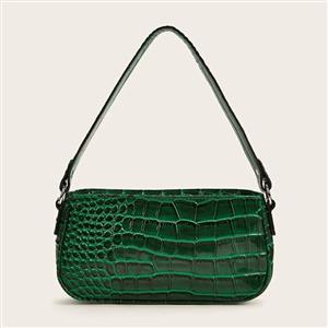 Crocodile Pattern Shoulder Bag, Simplicity Shoulder Bag, PU Leather Bags, Underarm Bag For Women,Zipper HandBag For Women, Classic Shoulder Bag,Crocodile Pattern HandBag, #N20705