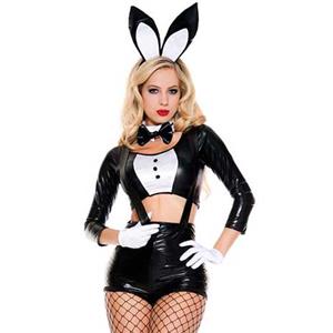 Sexy Black and White Bunny Costume, Cheap Bunny Costume, Women's Halloween Costume, Hot Sale Animal Costume, #N11060