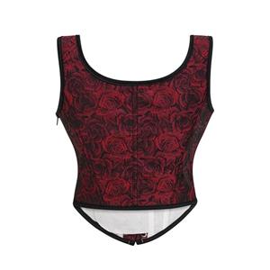 Vintage Floral Embroidered Camisole, Corset Vest Top for Women Bustier Shapewear N23674