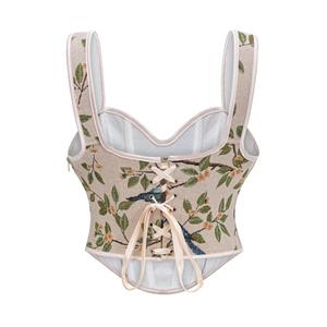 Corset Tops for Women Sweetheart Neckline Floral Corset with Zipper N23712