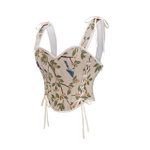 Corset Tops for Women Sweetheart Neckline Floral Corset with Zipper N23712