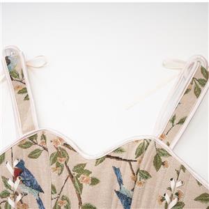 Corset Tops for Women Sweetheart Neckline Floral Corset with Zipper N23712