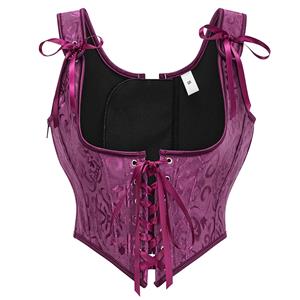 Fashion Plastic Boned Corset, Sexy Overbust Corset, High Quality Corset, Punk Outerwear Corset,Vintage Floral Renaissance Corset,Women's Fashion Waist Cincher Corset #N23884