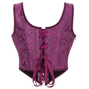 Vintage Floral Embroidered Camisole, Corset Vest Top for Women Bustier Shapewear N23884