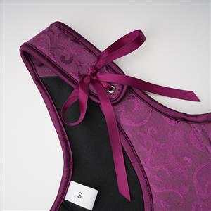 Vintage Floral Embroidered Camisole, Corset Vest Top for Women Bustier Shapewear N23884