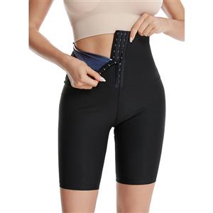 High Waist Slimming Stretchy Seamless Shaping Pants Sports Sauna Sweat Suits Tight Shorts PT21418