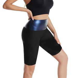 High Waist Slimming Stretchy Seamless Shaping Pants Fitness Sauna Sweat Suits Tight Shorts PT21419