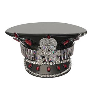 Fashion Rivets and Artificial Diamond Nightclub Masquerade Cosplay Halloween Costume Top Hat J22750