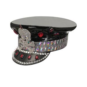 Fashion Rivets and Artificial Diamond Nightclub Masquerade Cosplay Halloween Costume Top Hat J22750