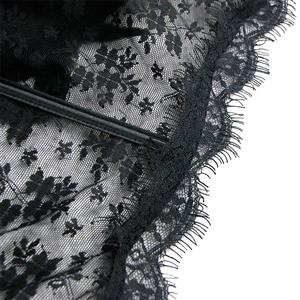 Victorian Gothic Black Feather High Neck Cape Sheer Floral Mesh Corset Shrug N19113