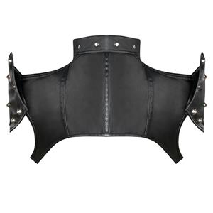 Steampunk Black High Neck Cap Sleeve Rivet Corset Shrug with Buckles N23165