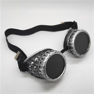 Steampunk Black Lens Thick Lines Frame Glasses Adjustable Belt Cosplay Party Goggles MS19742