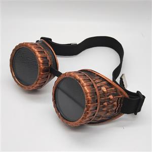Steampunk Black Lens Thick Lines Frame Glasses Adjustable Belt Cosplay Party Goggles MS19743