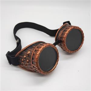 Steampunk Black Lens Thick Lines Frame Glasses Adjustable Belt Cosplay Party Goggles MS19743