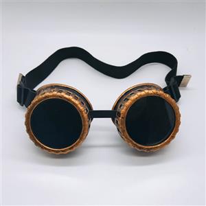 Steampunk Black Lens Thick Lines Frame Glasses Adjustable Belt Cosplay Party Goggles MS19744