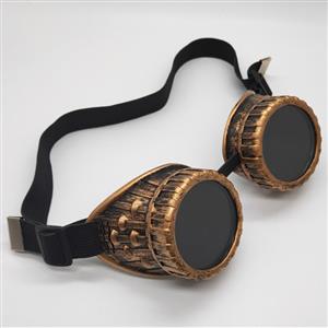 Steampunk Black Lens Thick Lines Frame Glasses Adjustable Belt Cosplay Party Goggles MS19744