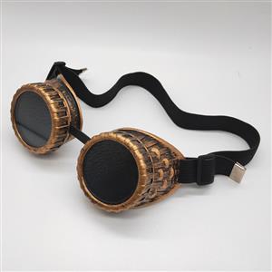Steampunk Black Lens Thick Lines Frame Glasses Adjustable Belt Cosplay Party Goggles MS19744
