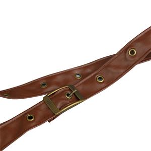 Steampunk Brown Faux Leather Buckles Rivets Armlet One-shoulder Shrug N19099