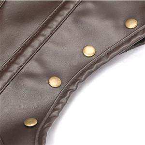 Steampunk Brown High Neck Cap Sleeve Rivet Corset Shrug with Buckles N23166