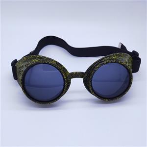 Steampunk Camouflage Frame Round Lens One Piece Glasses Cosplay Party Goggles MS19771