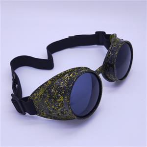 Steampunk Camouflage Frame Round Lens One Piece Glasses Cosplay Party Goggles MS19771