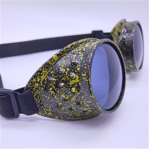 Steampunk Camouflage Frame Round Lens One Piece Glasses Cosplay Party Goggles MS19771