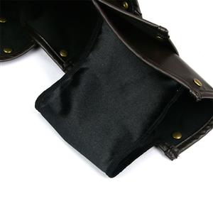 Steampunk Dark-brown Faux Leather Buckles Rivets Armlet One-shoulder Shrug N20189