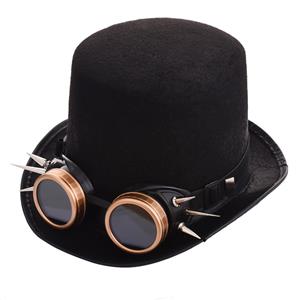 Steampunk Rivet Goggles Masquerade Fancy Halloween Costume Top Hat J19837