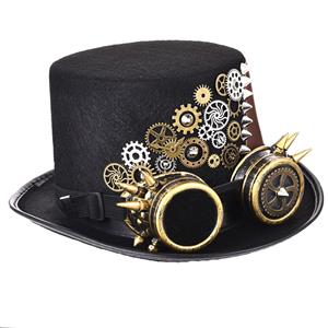 Steampunk Gear and Rivet Glasses Goggles Masquerade Halloween Costume Top Hat J19843