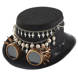 Steampunk Cross and Rivet Goggles Masquerade Halloween Costume Top Hat J22795