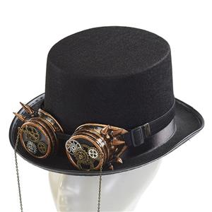 Steampunk Gear Goggles Masquerade and Rivet Halloween Costume Top Hat J22865