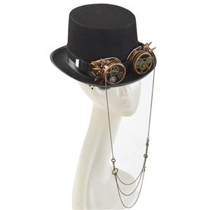 Steampunk Gear Goggles Masquerade and Rivet Halloween Costume Top Hat J22865