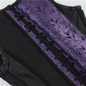 Steampunk Faux Gothic Vintage Spiral Steel Boned Bustier Corset  N23972