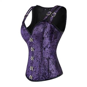 Steampunk Faux Gothic Vintage Spiral Steel Boned Bustier Corset  N23972