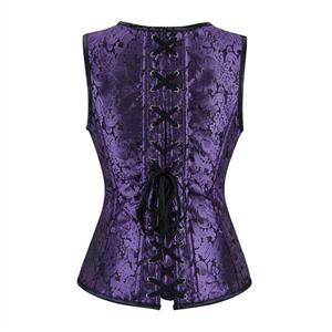 Steampunk Faux Gothic Vintage Spiral Steel Boned Bustier Corset  N23972