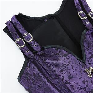 Steampunk Faux Gothic Vintage Spiral Steel Boned Bustier Corset  N23972