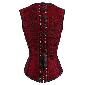 Steampunk Faux Gothic Vintage Sprial Steel Boned Bustier Corset N11460