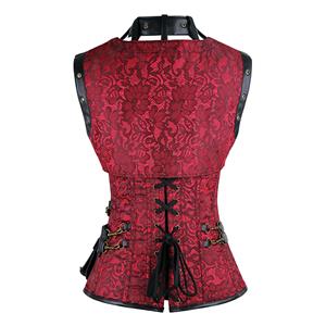 Steampunk Gothic Vintage Steel Boned Overbust Corset for Halloween N11330